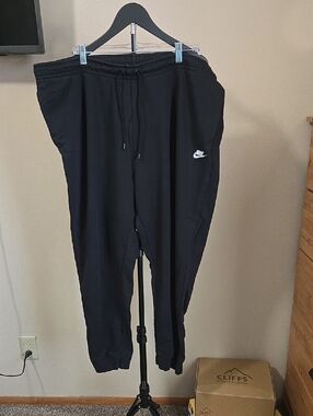 Nike Black Jogger Sweatpants with White Swoosh